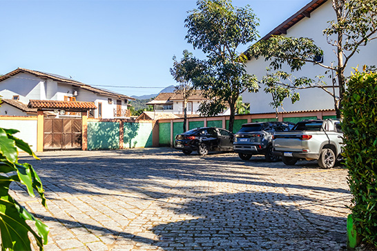 Dentro da pousada